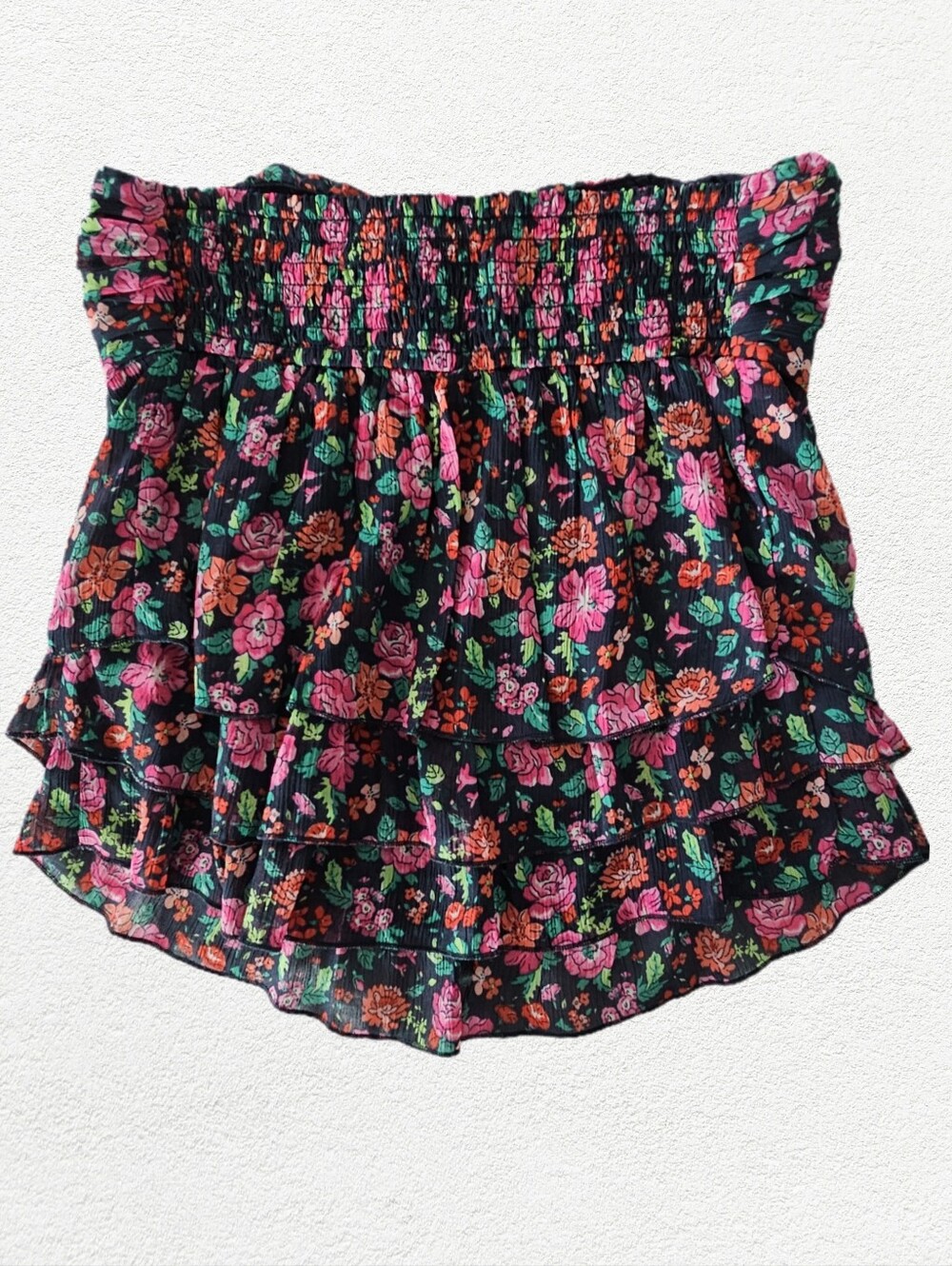 Floral Strapless Ruffle Bustier Top - Picture 2 of 3